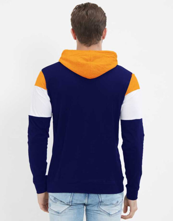 LEWEL Color Block Men Hooded Neck   T-Shirt - Image 12