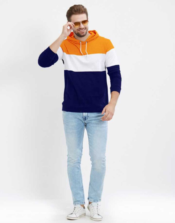 LEWEL Color Block Men Hooded Neck   T-Shirt - Image 11